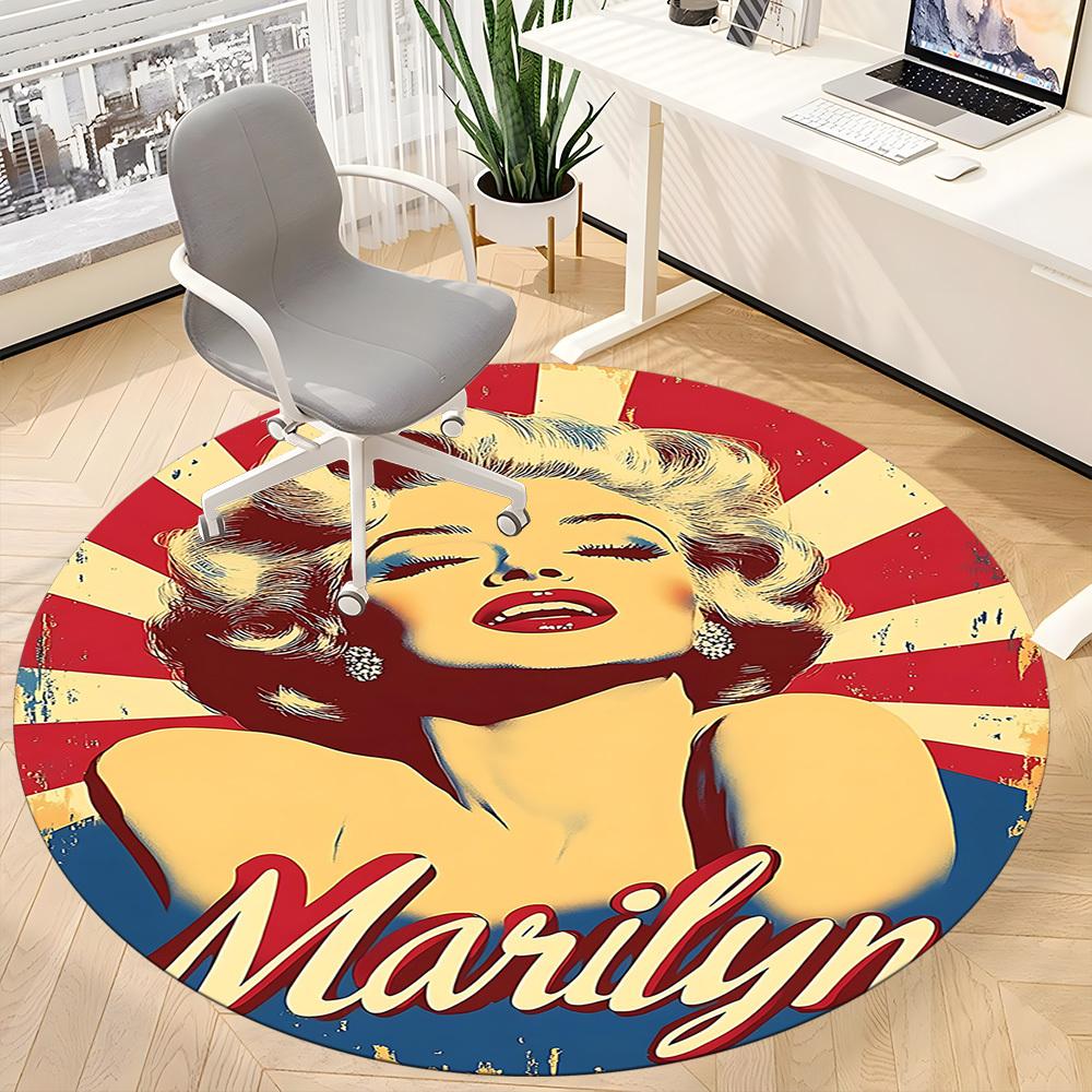 1pc Marilyn Iconic Icon Office Round Area Rug, Under Office Chairs Bedroom Living Room Home Decor a1022331