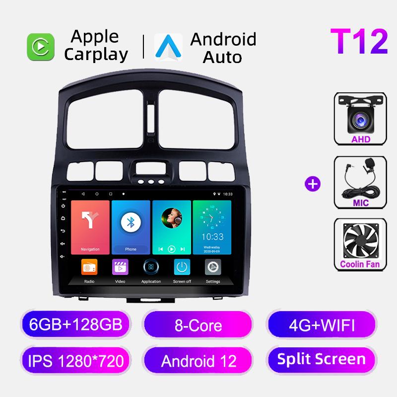 Android Auto Car Radio For Hyundai Santa Fe 2005-2015 Navigation GPS Multimedia Video Player Head Unit Wireless Carplay Stereo