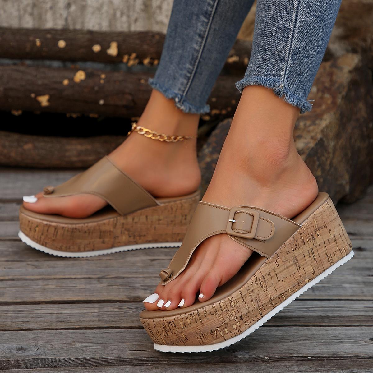 

модные летние женские тапочки с круглым носком на платформе для женщин слипоны на танкетке шлепанцы на открытом воздухе увеличивающиеся лаконичные повседневные слайды 38 хаки