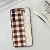 Splicing Grid Style   Phone Case For Samsung S25,S24,S21,S22,S23,S30,Ultra,S20,Plus,Fe,Soft Silicone Black Cover