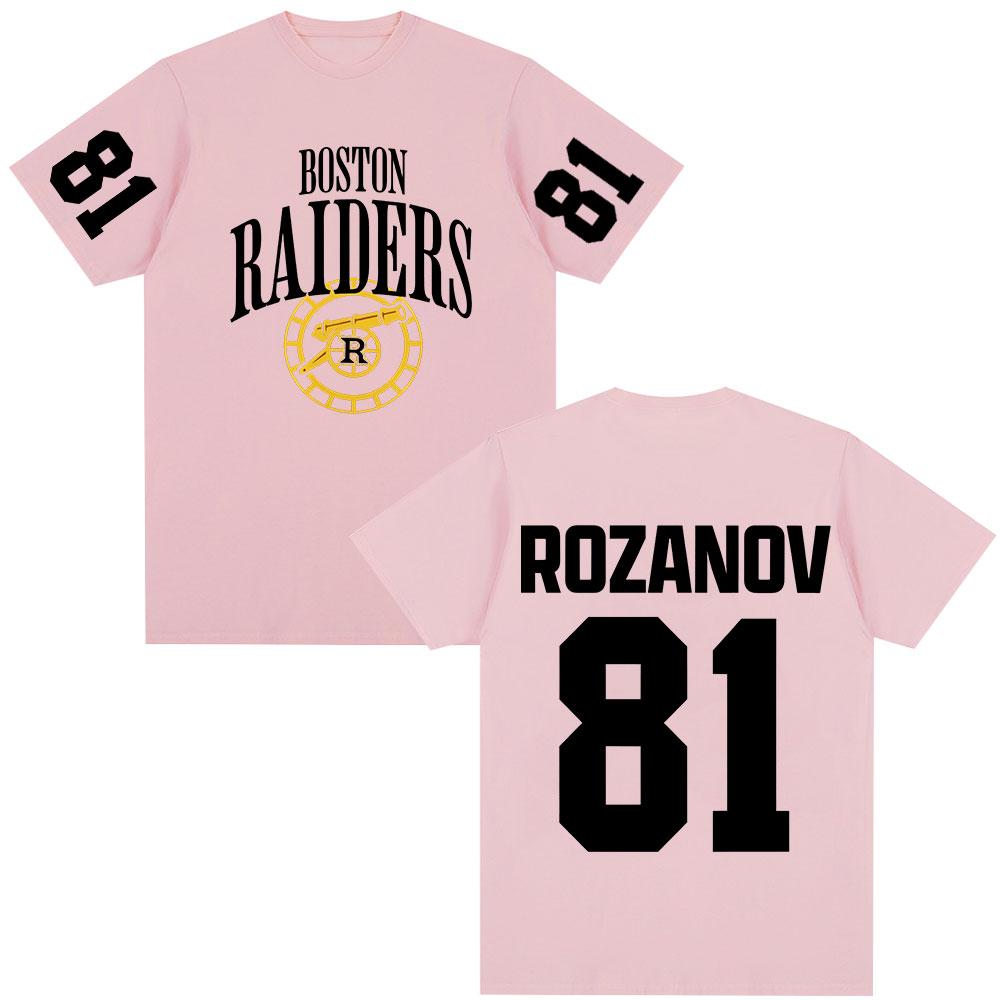 Heated Rivalry Ilya Rozanov 81 Boston Raiders Tshirts Unisexs Clothing Fashion Vintage Oversized T Shirts Cotton Casual Tshirt