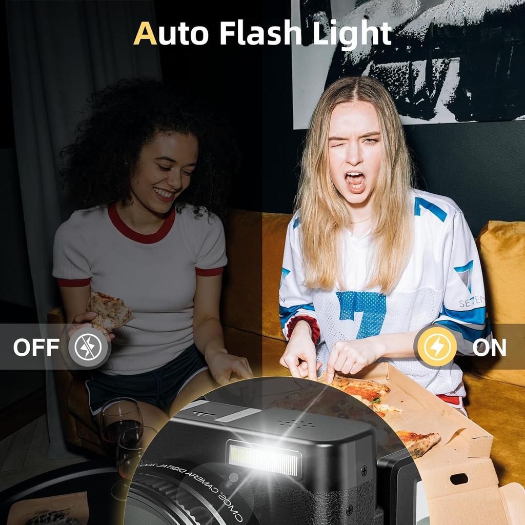 Upgrade 4K Digital Camera for Photography 48MP with 3'' 180° Flip Screen 16X Zoom Autofocus Vlogging Camera for YouTube, Compact Point and Shoot