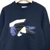 Used LACOSTE 22SS Stitch & Print Crocodile Sweatshirt Navy M