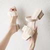 Fairy wind sandals female summer 2025 new outer wear thick heel French medium heel high heel two wear cool slippers