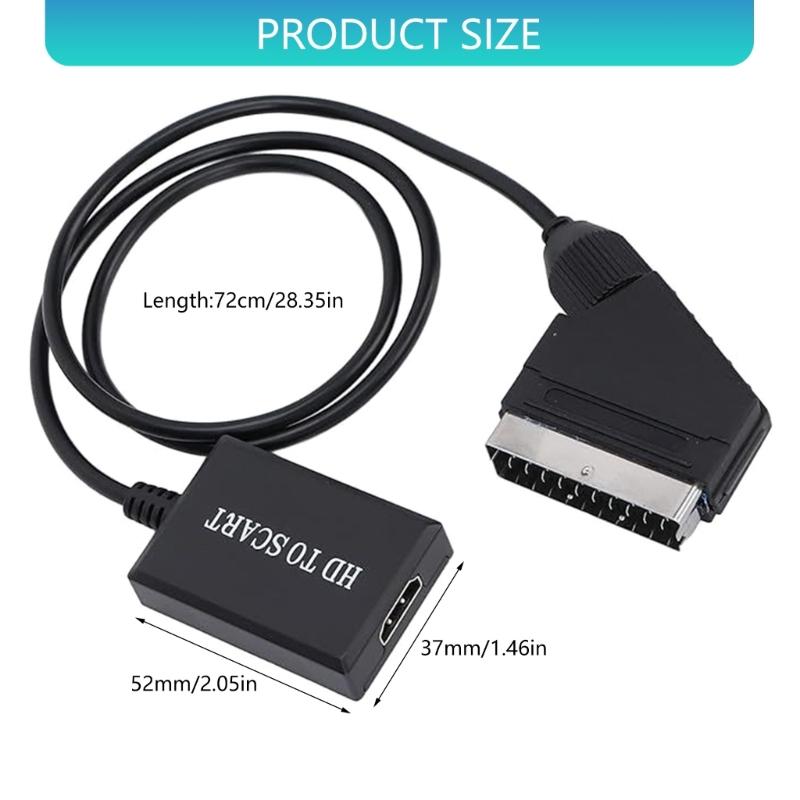 Plugs and Play SCART To HDMIs Adapter with 720P 1080P Resolution Support for CRT TV Disc Player Game Consoles Compatibility