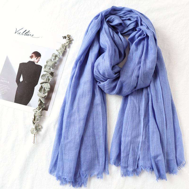 105*190cm One Piece Women Oversize Solid Plain Scarf Shawls Head Wraps Viscose Cashmere Muslim Frayed Hijabs Pashmina