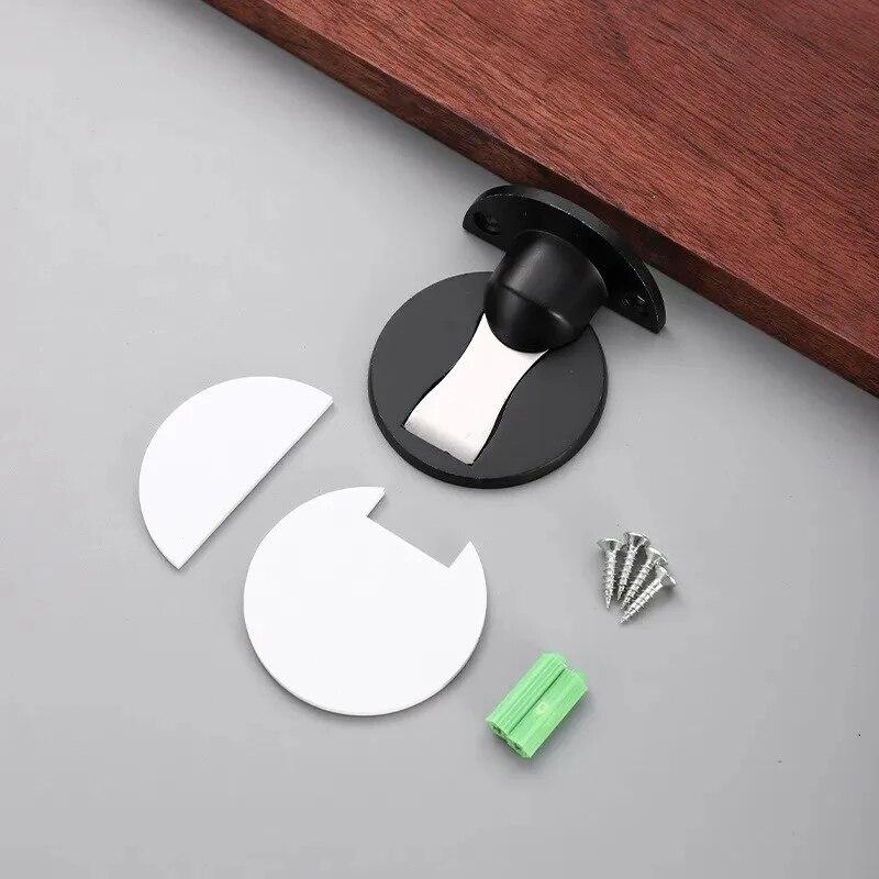 Invisible Magnetic Door Stopper Stainless Steel Punch-free Windproof Mechanical Self-locking Door Stop Door Stopper