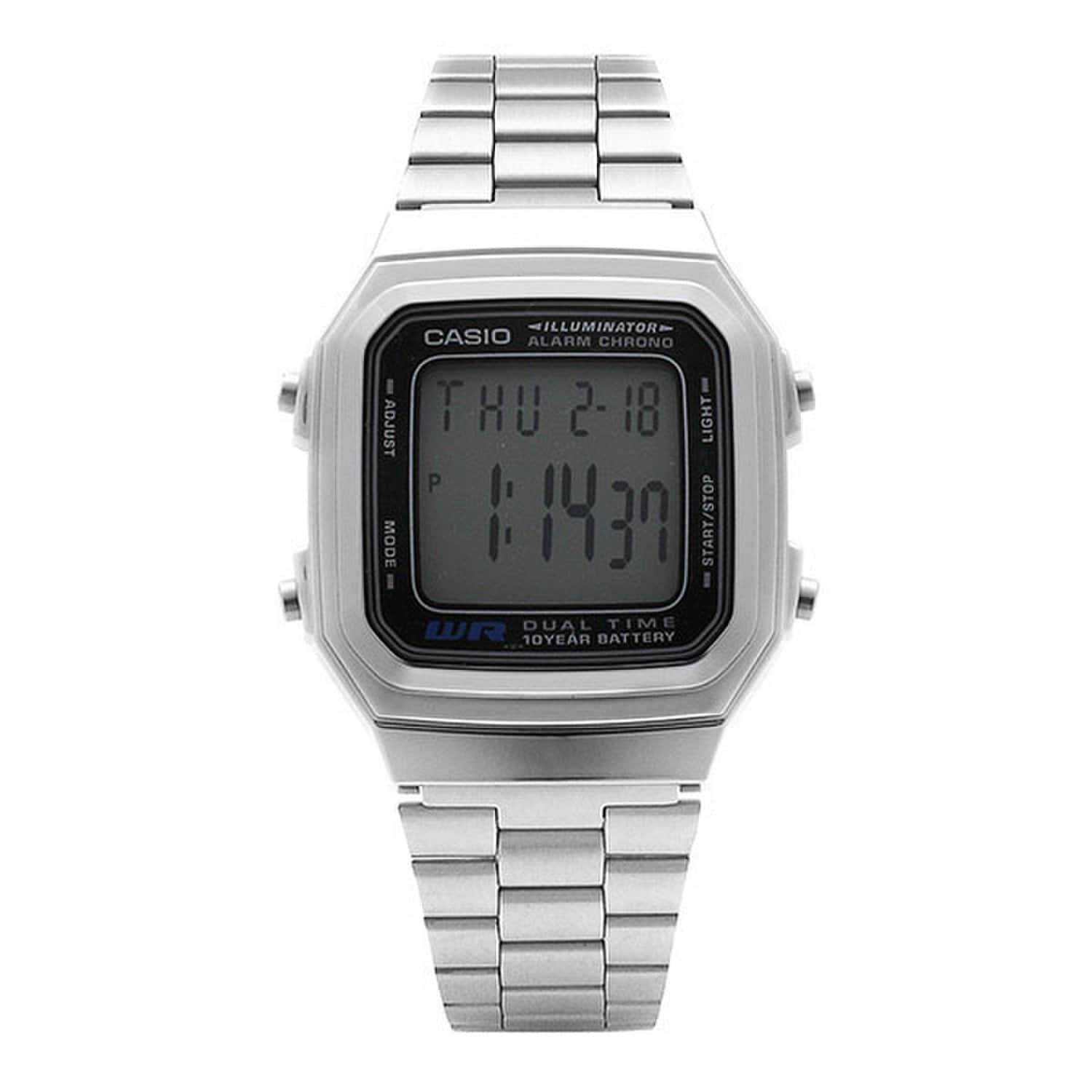 [Casio] A178WA-1ADF (A178WA-1A) Digital Square Vintage Retro Unisex Metal Watch