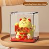 Solar Mini Waving Cat Model - Automatic Shaking Hand Ornament for Office, Desk, Car, or Gift