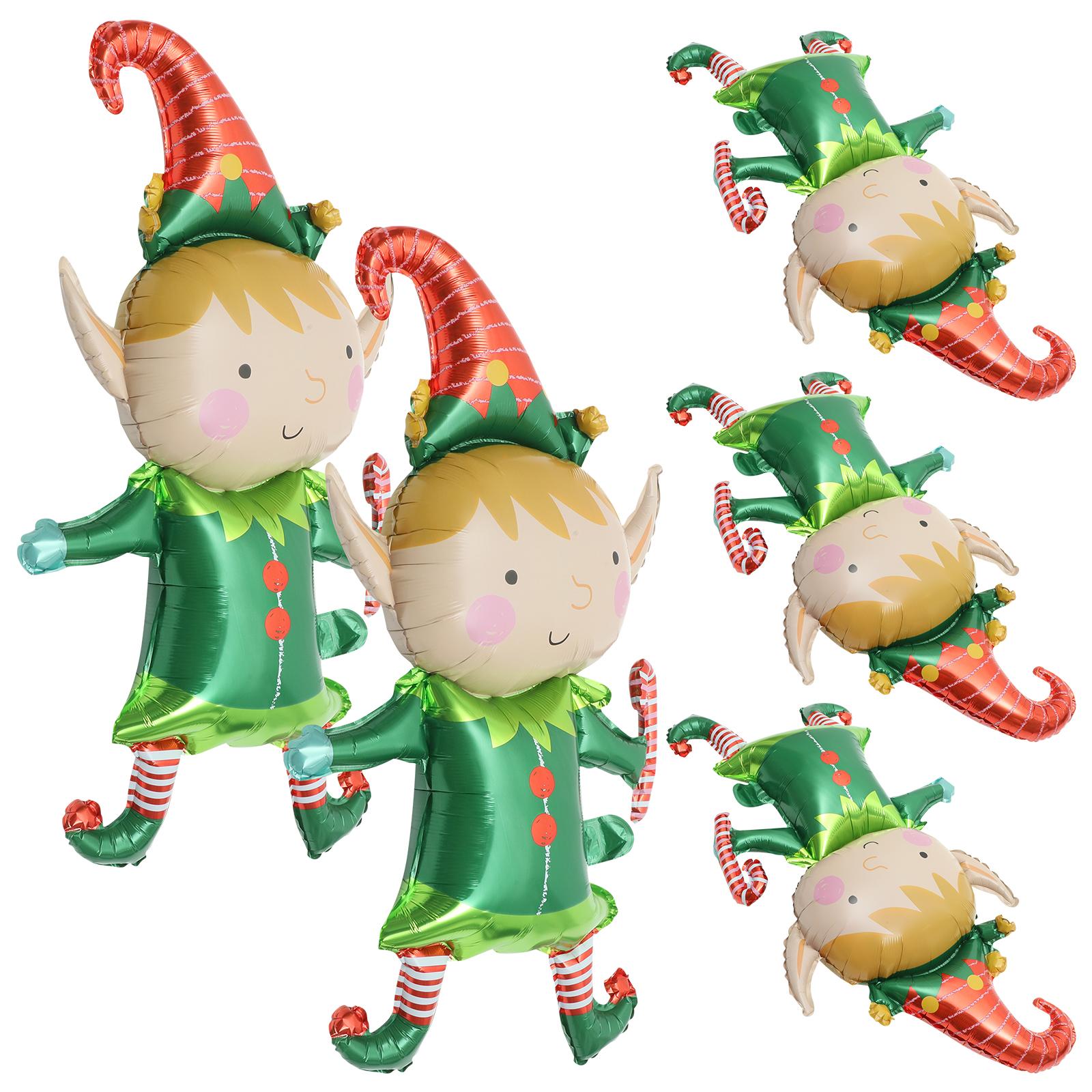 

5Pcs Aluminum Foil Clown Balloons Christmas Decorations Party Supplies Photo Props Indoor Outdoor Christmas Decorations 96X54.5X0.1cm зелений