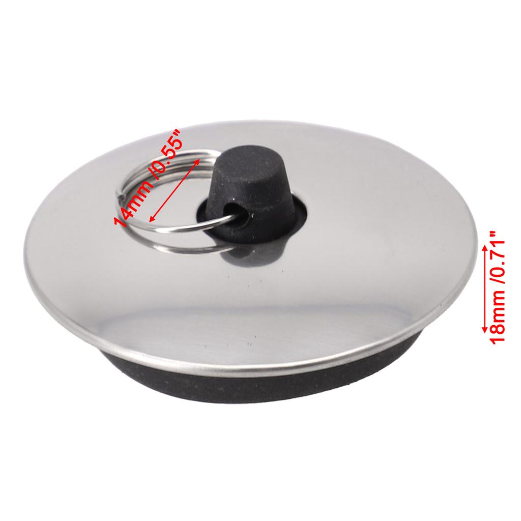 Rubber Sink Stopper with Ring for 40mm Drain Hole In Kitchen & For Bathtub