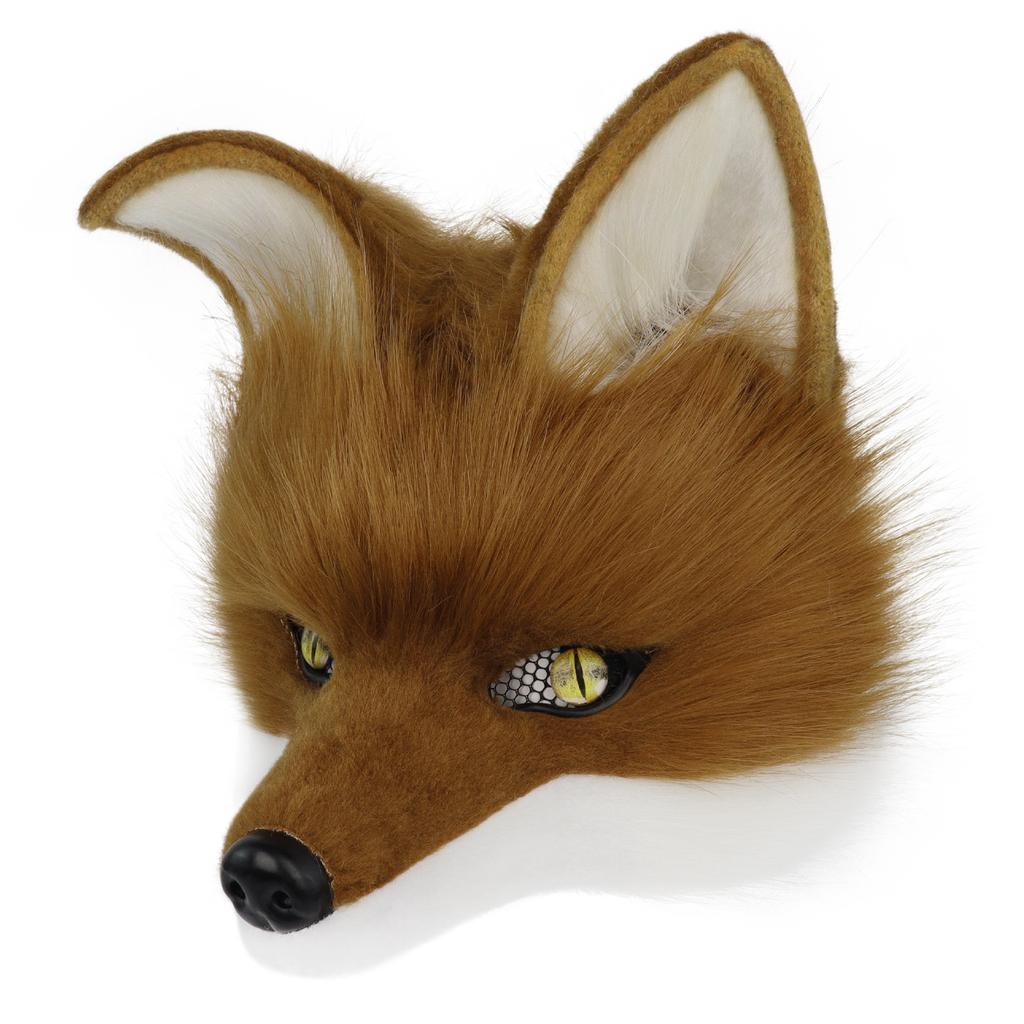 Maschera Canina Peluche Finitura Testa di Lupo Mezza Maschera Singola Testa Abbigliamento Cosplay Fury Indossabile