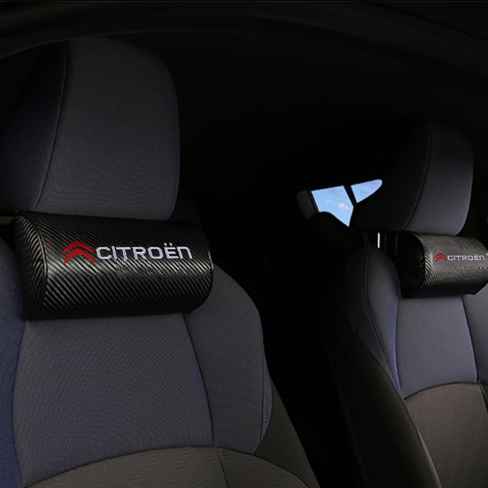 Cuscino Morbido per Poggiatesta e Supporto Collo in Fibra di Carbonio per Sedile Auto Accessori per il Riposo in Viaggio per Citroen C2 C3 Grand C4 Picasso VTS C-ELYSEE