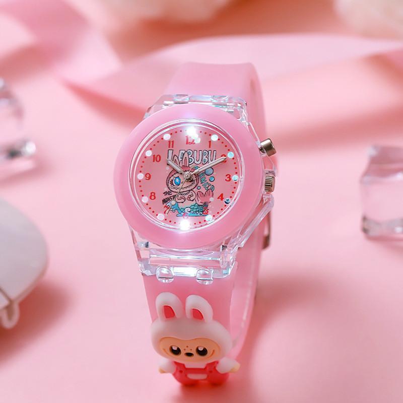 Cartoon Childrens Led Light Up Quartz Watch With Night Glow For Kids And Students
