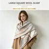 Cachecol 130*130cm 30% Seda +70% Lã Retrô Vintage Luxuoso Xale Macio Grande Quente Envoltório de Inverno para Mulheres