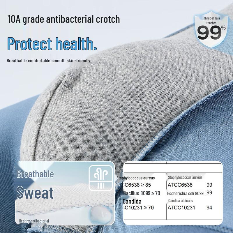 Mao Ren Men's 10A Antibacterial Pure Cotton Boxer Briefs 4-Pack