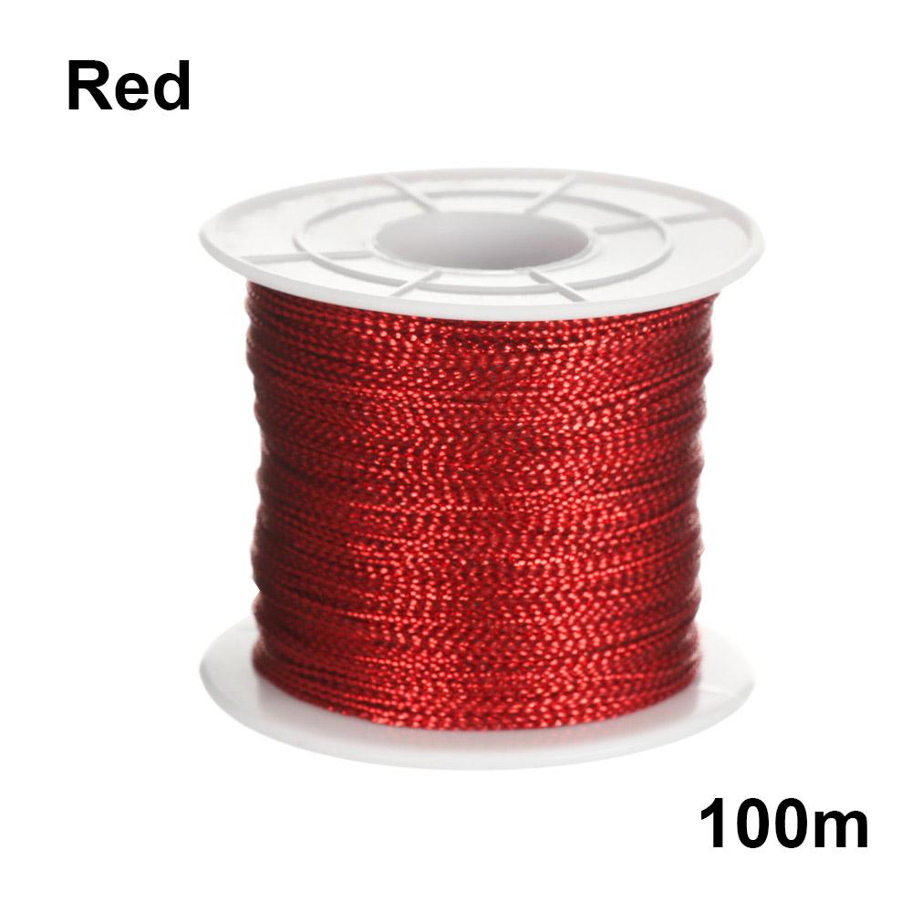 Meters Gold Silver Red Bracelet Making Tying Rope Tag Line Christmas Strap Ribbon Packaging Thread Metallic Cord Tinsel String