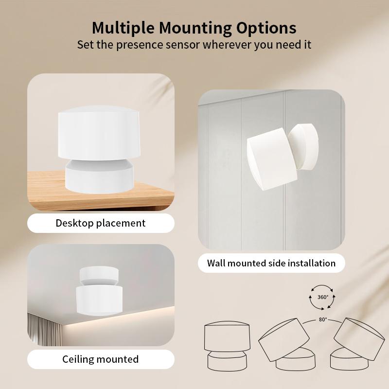 Tuya ZigBee /WIFI 24G MmWave Radar Smart Human Presence Detector Smart Life Motion Sensor Safety Monitor Alexa Google Home Voice