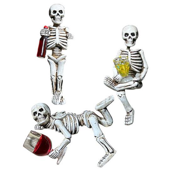 Komik İçen İskelet Heykeli Saksı Tutucu Reçine İskelet Figürü Bahçe Balkon Teras Çim Akvaryum Dekorasyonu için Saksı Dekorasyonu