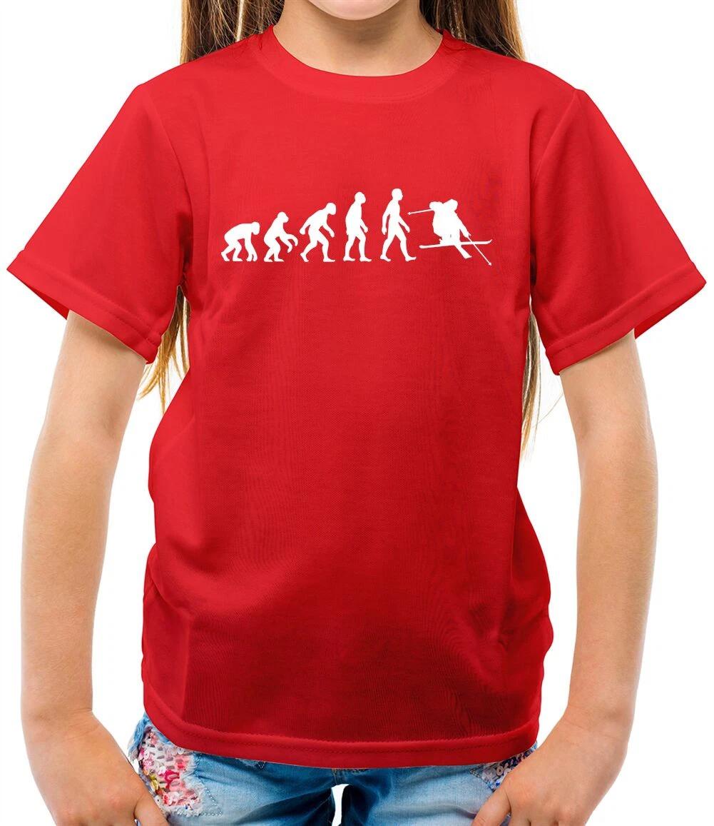 Evolution of Man Skiing - Kids T-Shirt - Skiier - Ski - - Sport - Hobby 130