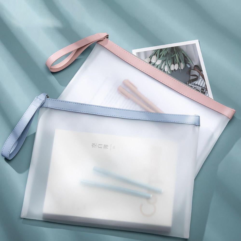 

1/2 шт. 1/2-слойные папки для файлов на молнии Прозрачная сумка для хранения договоров Канцелярские товары Dark Blue-S(One-Deck)