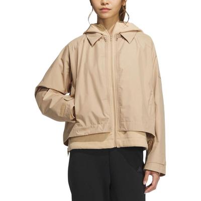 Waterproof Two-In-One Casual Hooded Zip Jacket Women Jackets Warm-Sand JM8856