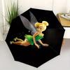 Disney Tinkerbell, Tinker Bell Automatic Open/Close Umbrella - Cute Umbrella with Cute Design, Portable 3-Fold Compact Umbrella for Men & Wo