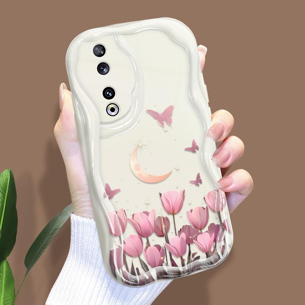 Uroczy wzór kreskówki Kremowa tekstura Obudowa Falista krawędź Miękki silikonowy pokrowiec Etui na telefon do iPhone'a Huawei Honor Infinix Tecno