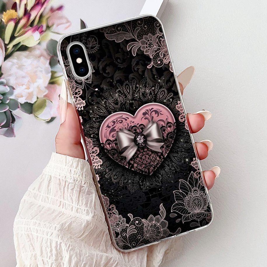 Per iPhone X XS Custodia Popolare Fiore Farfalla Morbido Trasparente Silicone Sottile Cover Posteriore Per iPhoneXS Max XR Custodia iPhoneX Bumper