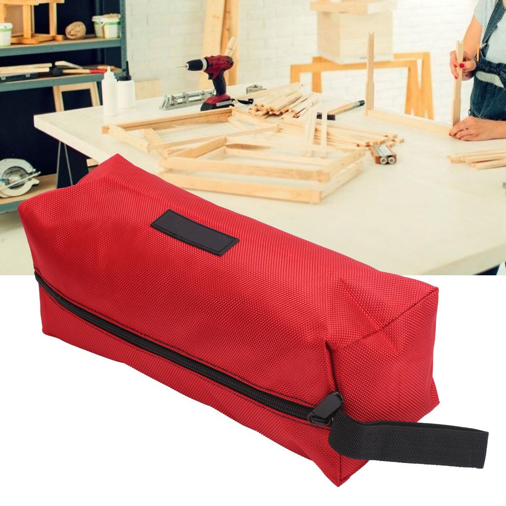 Tool Bag MultiPurpose Thick Electrician Portable Waterproof 1680D Oxford Cloth L(Red )