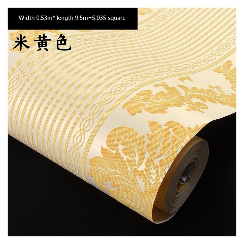 9.5M European-Style Non-Woven Wallpaper Bedroom Living Room Home Decoration 3D Luxury TV Background Wall Simple Wall Stickers