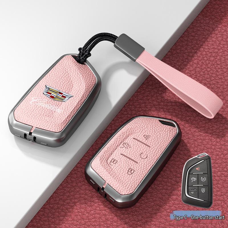 Lädernyckelskydd för Cadillac XT5/CT6/XT4/XTS och ATSL – Unisexdesign med spänne