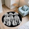 Black Teddy Dog pattern round rug,Carpet Rug for Living Room Bedroom  Playroom ,Non-slip Floor Mat,Holiday Gifts and Birthday Gifts.
