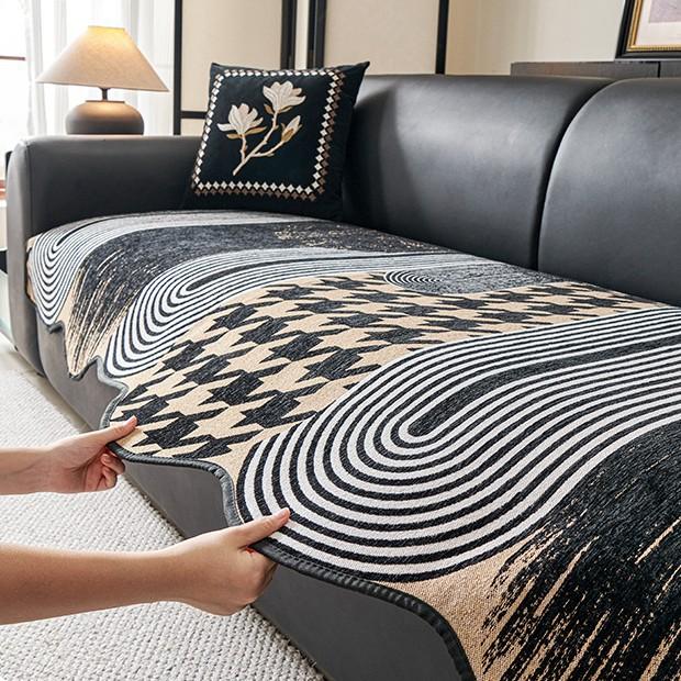 

Special-Shaped Sofa Cushion Irregular New High-End Sofa Cover Four-Season Universal Fixed Non-Slip Seat Cushion 90*90cm