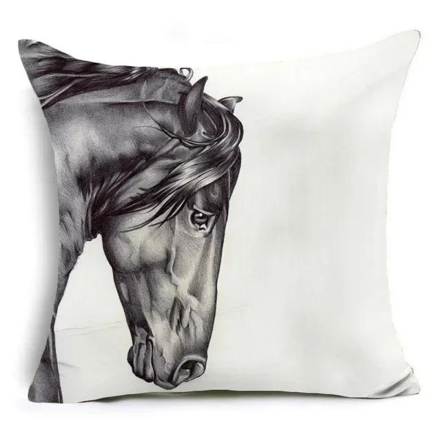 2023 New Horses Cotton Cushion Cover Steed Animal War Horses Home Decorative Pillow Cover for Sofa Car Nordic Pillowcase Vintage