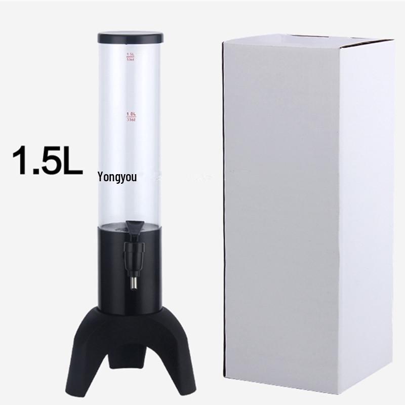 3L Beer Tower with Metal Base - Tripod Bubbler Beer Dispenser for Bars