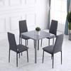 Set Of 4 Dining Room Chairs Kitchen Chairs With High Backrest Metal Legs And Linen Fabric 41x50x97cm Gray