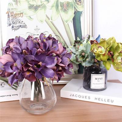 1 Bouquet 7-Head Artificial Flower Orchid Hotel Wedding Bridal Table