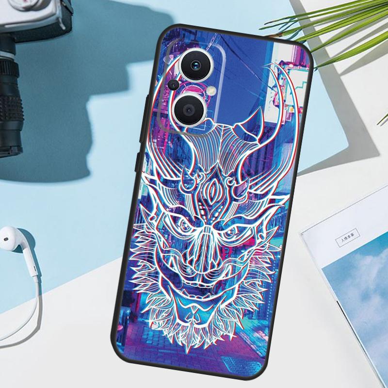 Japanese Hannya Oni Mask Cover For OPPO Reno 14F 13F 12F 11 F 10 12 13 14 Pro 7 8 Lite OPPO Find X9 X8 X6 X5 Pro Case