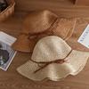Flat Brim Straw Hat With Butterfly Bow For Sun Protection And Beach Outings