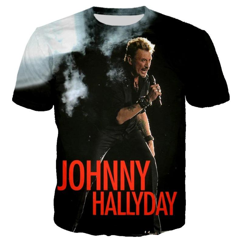 Nieuw Meest Populaire Popzanger Johnny Hallyday 3D Geprint T-shirt Mannen Vrouwen Rock Casual Straatkleding Hip Hop Harajuku Tops
