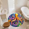 Octopus pattern round rug,Carpet Rug for Living Room Bedroom Sofa Playroom Decor,Non-slip Floor Mat,Holiday Gifts and Birthday Gifts