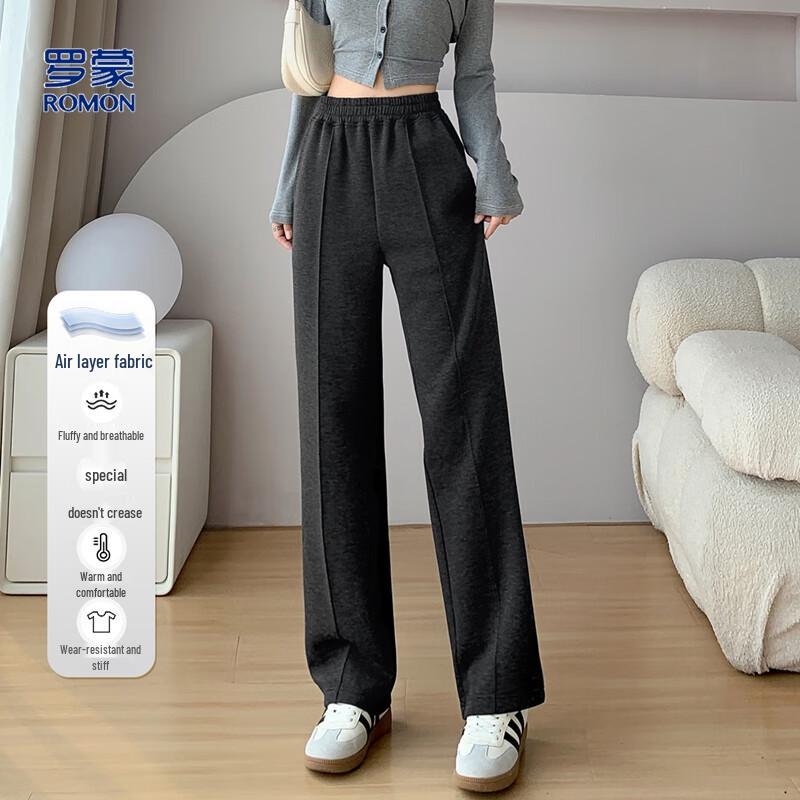 

Luomeng Women s Air Layer Fabric Straight Leg Casual Sweatpants 2XL