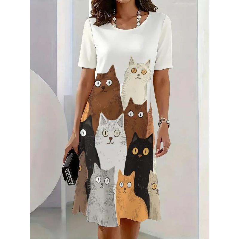 Stylish Simple Women's Dress Loose Versatile Casual Dresses