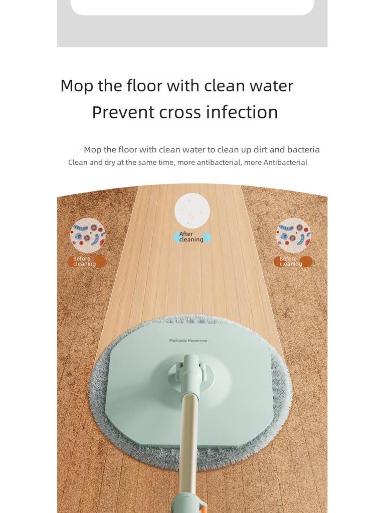 Rotační mop Meitianle Hands-Free: Snadné čištění se zesílenou tyčí