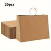 20 Pcs  Large Kraft Paper Gift Bags with Handles Eco-friendly Shopping Bags for Party Wedding Birthday Retail Gift Packaging