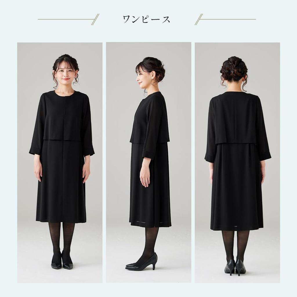 Black Formal Mourning Side Summer Size 100222667 [BLACK GALLERY] [Bee Gallery] Dress, Dress, Pleats, Dress, Washable, 9,