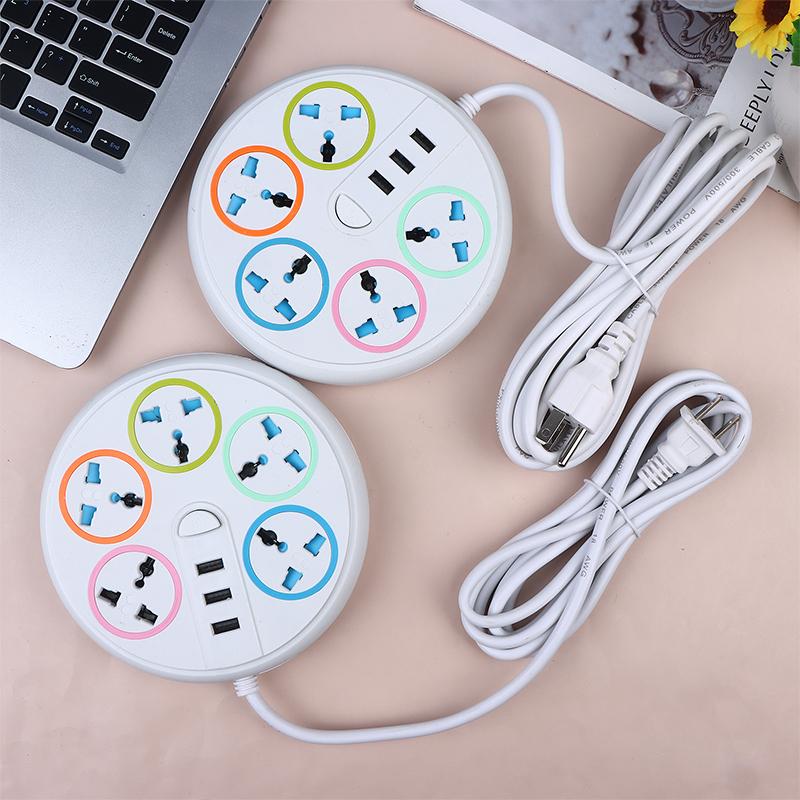 Priză Universală cu 2/3 Pini Tip EU/US, cu 5 Prize AC, 3 Porturi USB Tip-C, Cablu de Extensie 2/3/5M, Priză de Alimentare, Priză Electrică