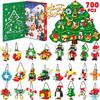 24 Days Christmas Countdown Blind Box, DIY Building Blocks Xmas Tree Pendant Ornaments, Holiday Surprise Gift for Children