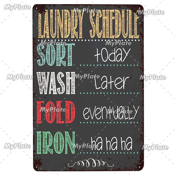 [MyPlate] Wäscherei-Vintage-Metallschild, Blechschild, Toilettendekoration, Männerhöhle, Plakette für Zuhause, Wanddekoration, Barschild, Heimdekoration, Heimposter